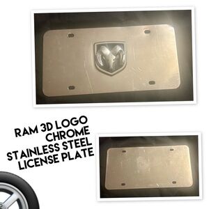 3D Logo Chrome License Plate